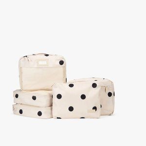 Calpak packing cubes in polka dot pattern